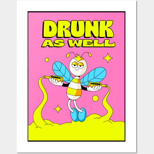 Drunk Bee Posters and Art